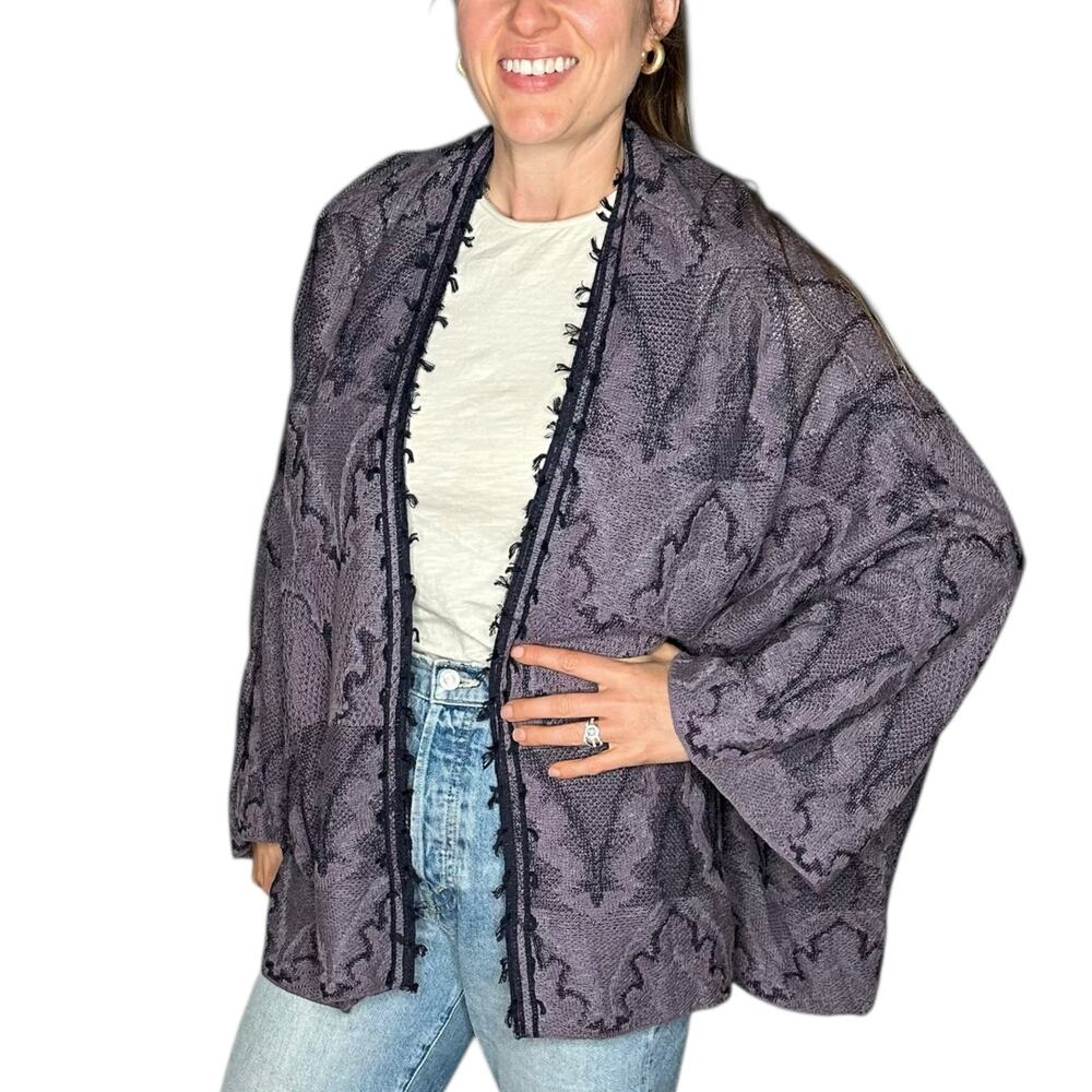 FREE PEOPLE‎ Oversized butterfly Kimono Cardigan Sweater Women's Size Large